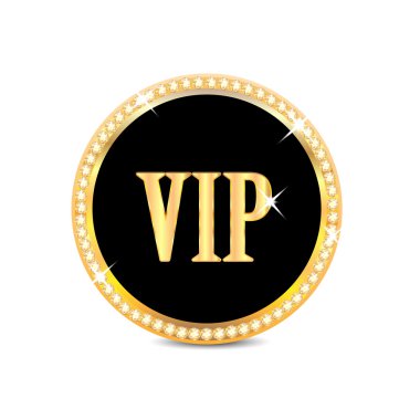 madalya ile VIP izole kelime üzerinde beyaz background.insignia ben