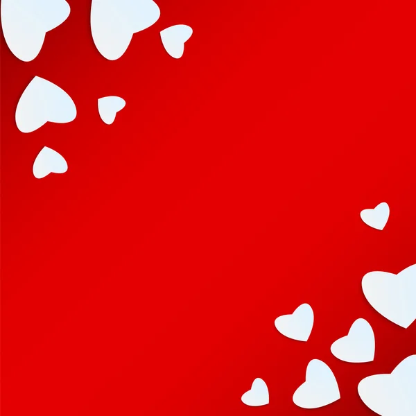 Hintergrund valentine 's day.white heart auf rotem background.heart — Stockvektor