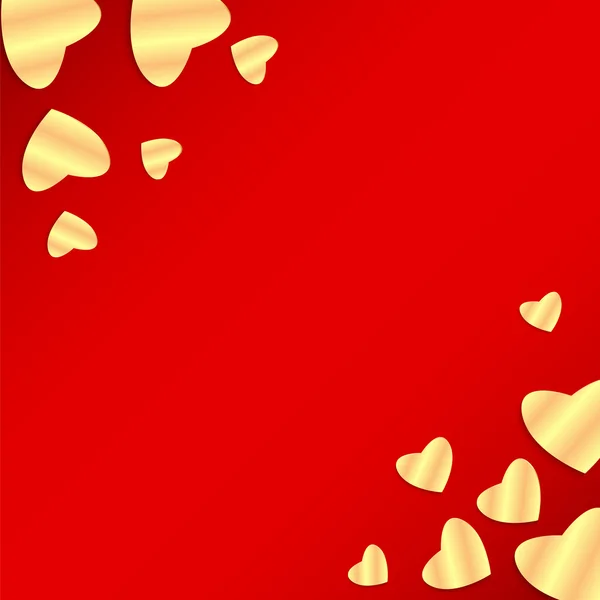 Achtergrond Valentijnsdag day.golden hart op een rode background.hear — Stockvector