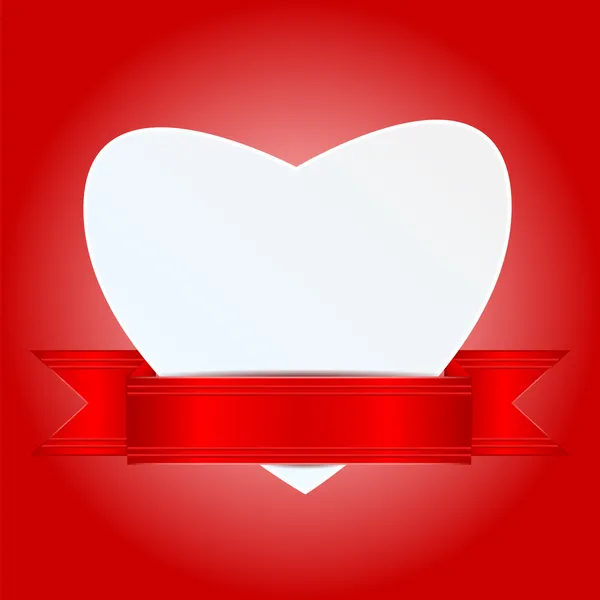 Fundo para Dia dos Namorados. papel branco coração decorado com — Vetor de Stock