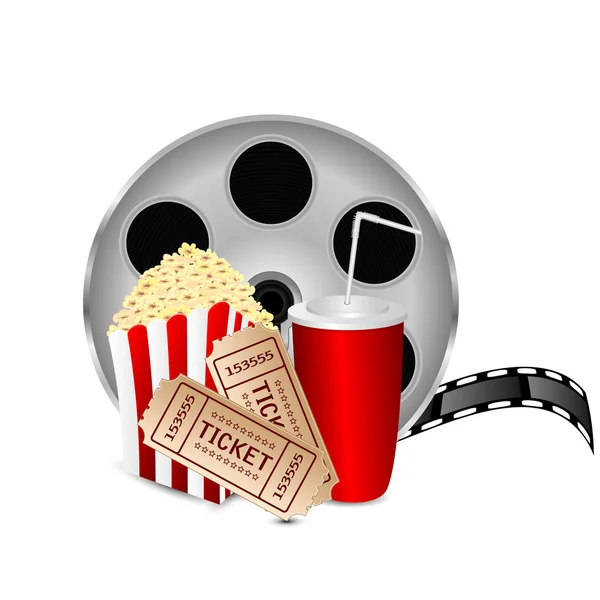 Movie icon.items for cinema isolated on white background.reel of — Stock Vector