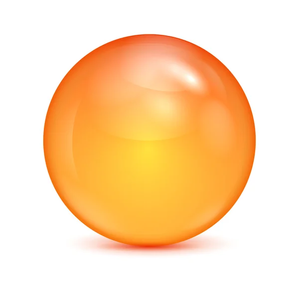 Orange glass bowl isolated on white background.shiny sphere.vect — Stock Vector