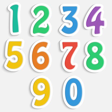 renkli digits.multicolored numbers.vector dizi