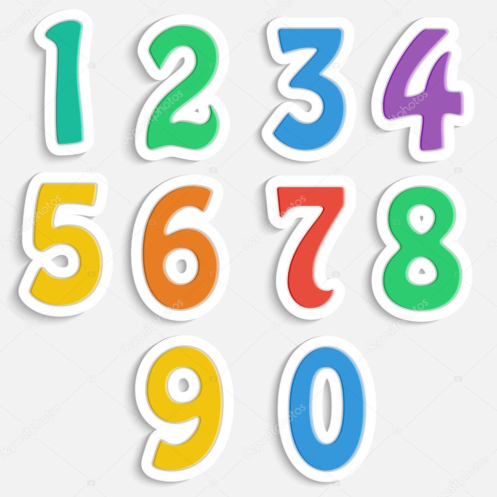 Set of colorful digits.multicolored numbers.vector