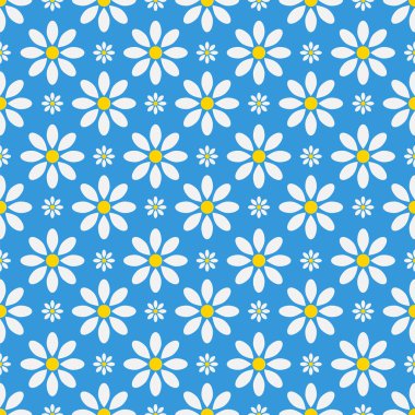 Dikişsiz çiçek pattern.floral background.white camomiles üzerinde bir