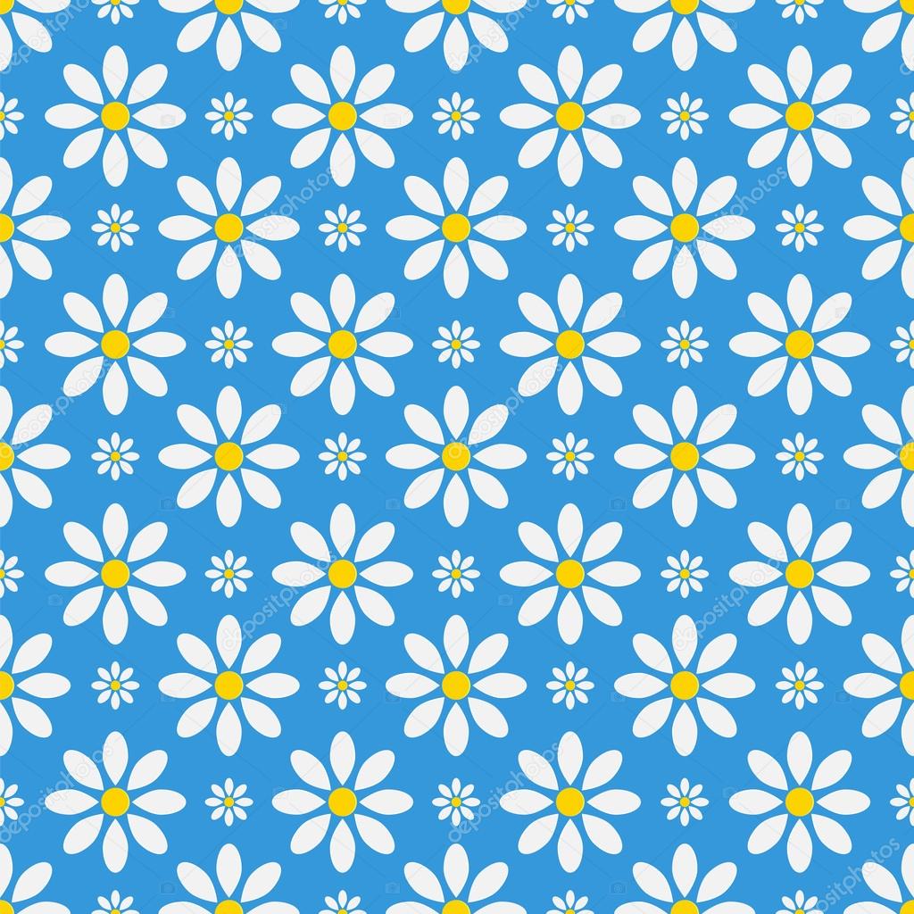 seamless floral pattern.floral background.white camomiles on a