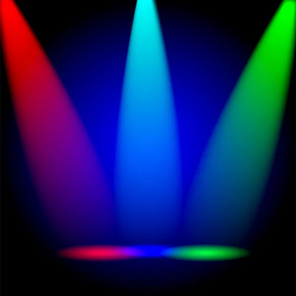 Bright colorful rays of light on a black background.vector — Stock Vector