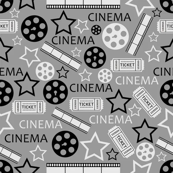 Seamless pattern with movies symbols.cinema background.vector — Stock Vector