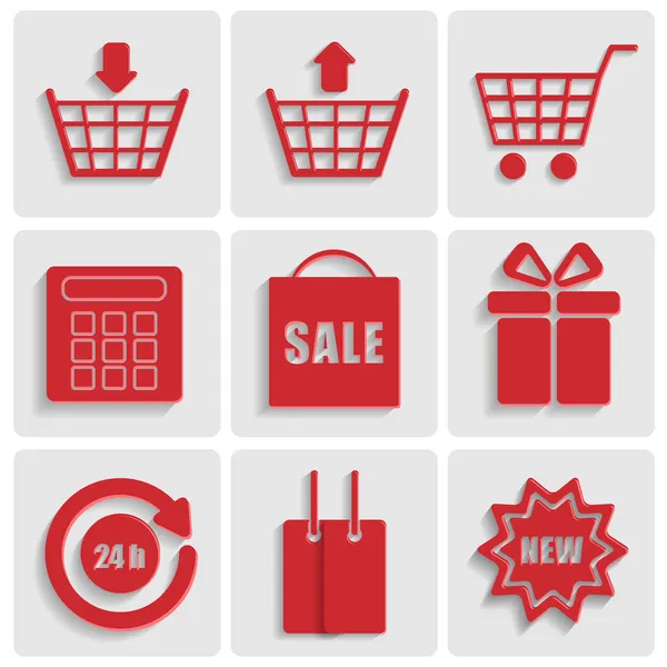 Shopping icons.set di icone per shop.vector online — Vettoriale Stock
