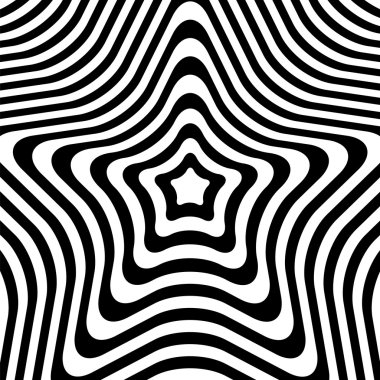 soyut design.optical illusion.black hatları beyaz zemin üzerine
