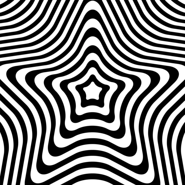 Abstrakcyjne design.optical linie illusion.black na białym tle — Wektor stockowy