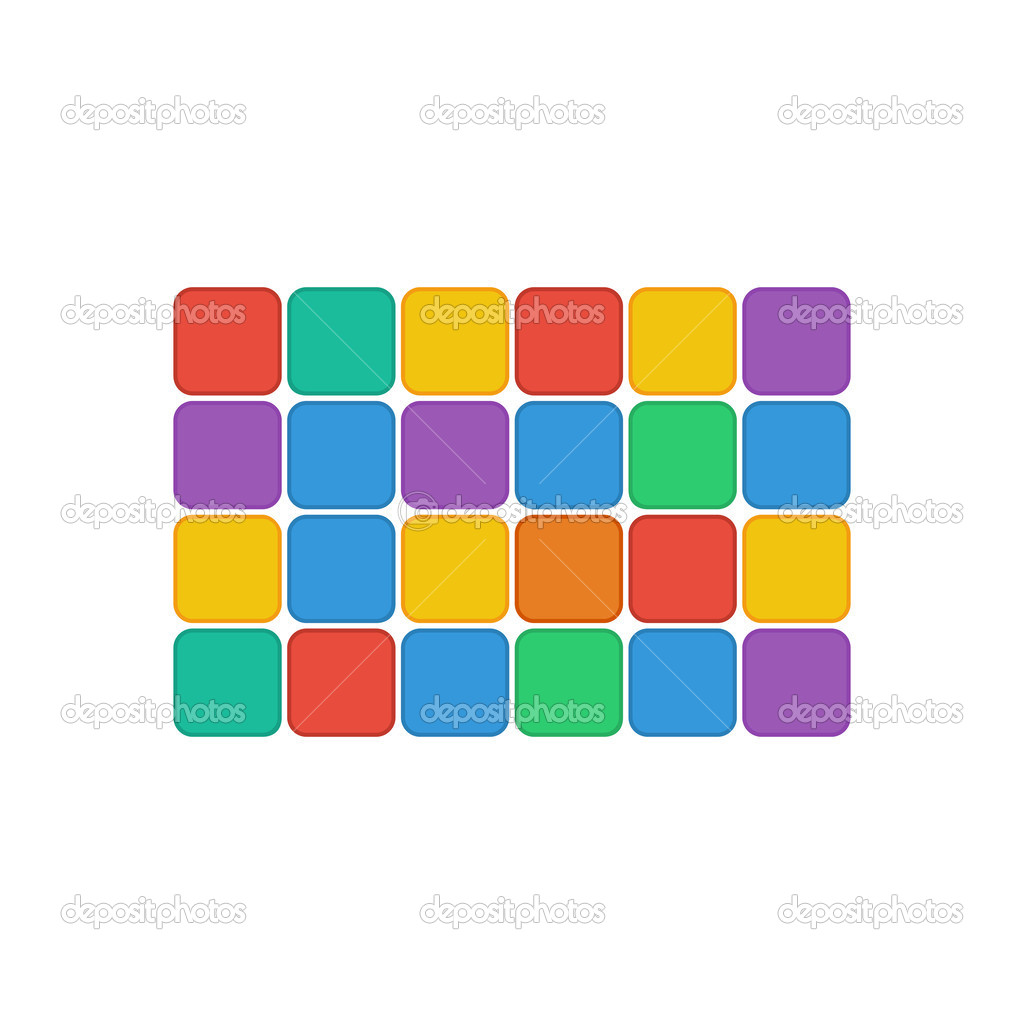 colorful rectangles isolated on white background.geometric shape