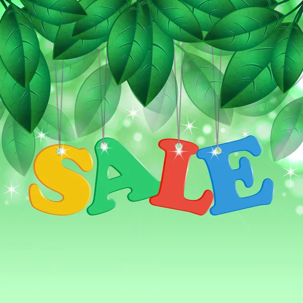 Seasonal sale and spring foliage — Stock Vector