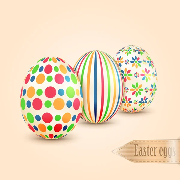 Easter eggs with colorful patterns — Stock Vector