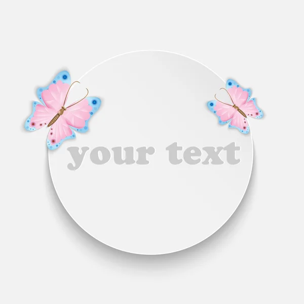 Cornice per il tuo testo decorato con farfalle colorate — Vettoriale Stock