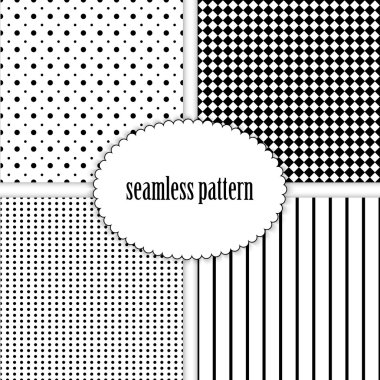 Set grafik desenleri ile sorunsuz arka planlar