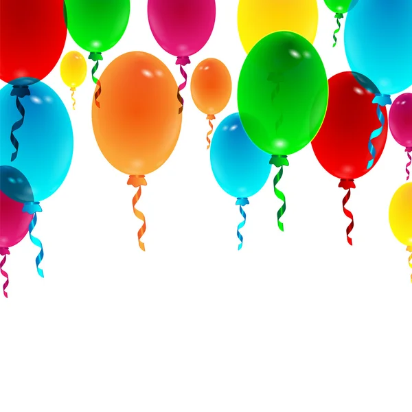 Balões coloridos isolados no fundo branco — Vetor de Stock