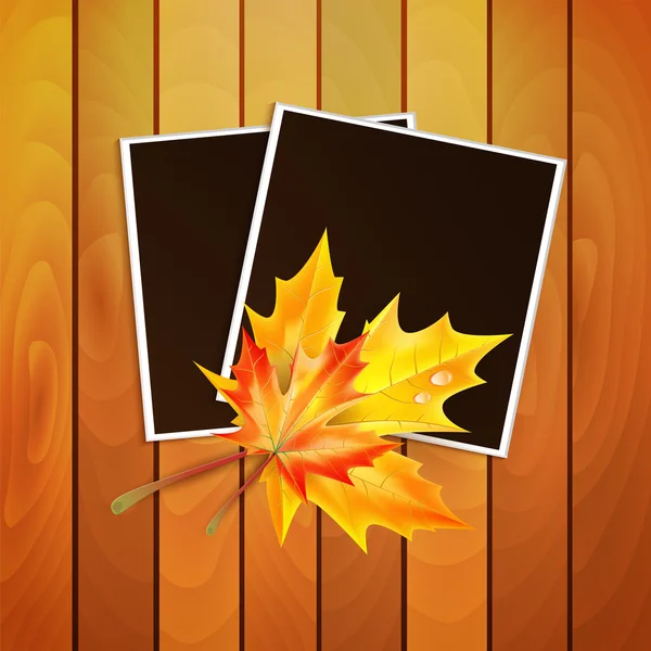 一张照片与你的形象的地方框架装饰秋天 — 图库矢量图片