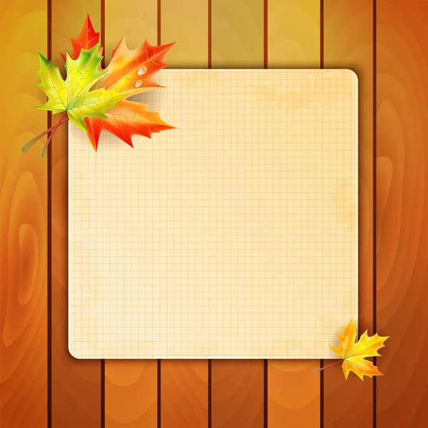 List v kleci s místem pro váš text zdobené podzim — Stockový vektor