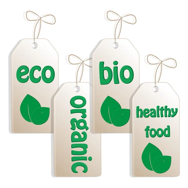 Set etiketten voor biologisch voedsel — Stockvector