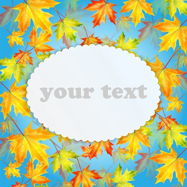 Fondo de otoño con hojas de arce y lugar para su texto — Vector de stock
