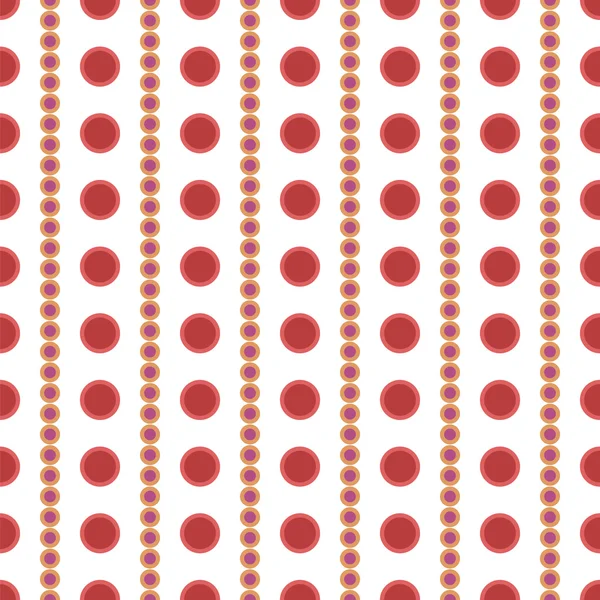 Modèle abstrait sans couture de cercles roses et rouges — Image vectorielle