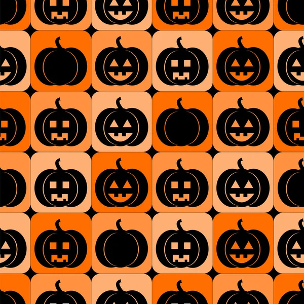 Patrón sin costuras con calabazas para Halloween — Vector de stock