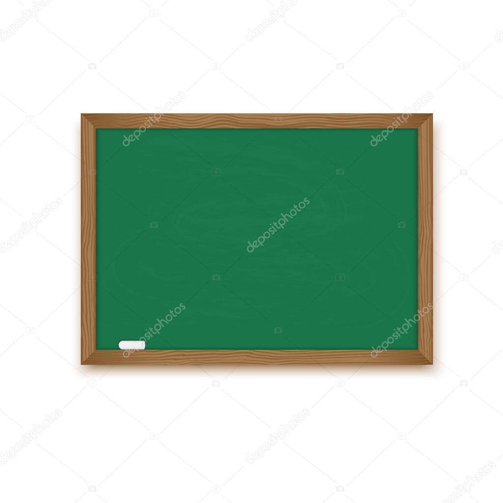 Blackboard and chalk isolated on a white background