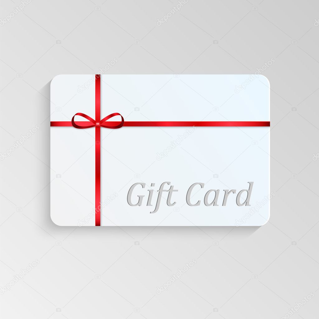 Gift card with a red bow