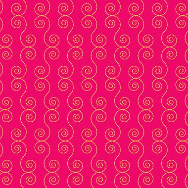 Kızıl backgrou sarı spiral şekiller ile Seamless Modeli