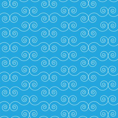 mavi bir arka plan üzerinde beyaz spiral şekiller ile Seamless Modeli