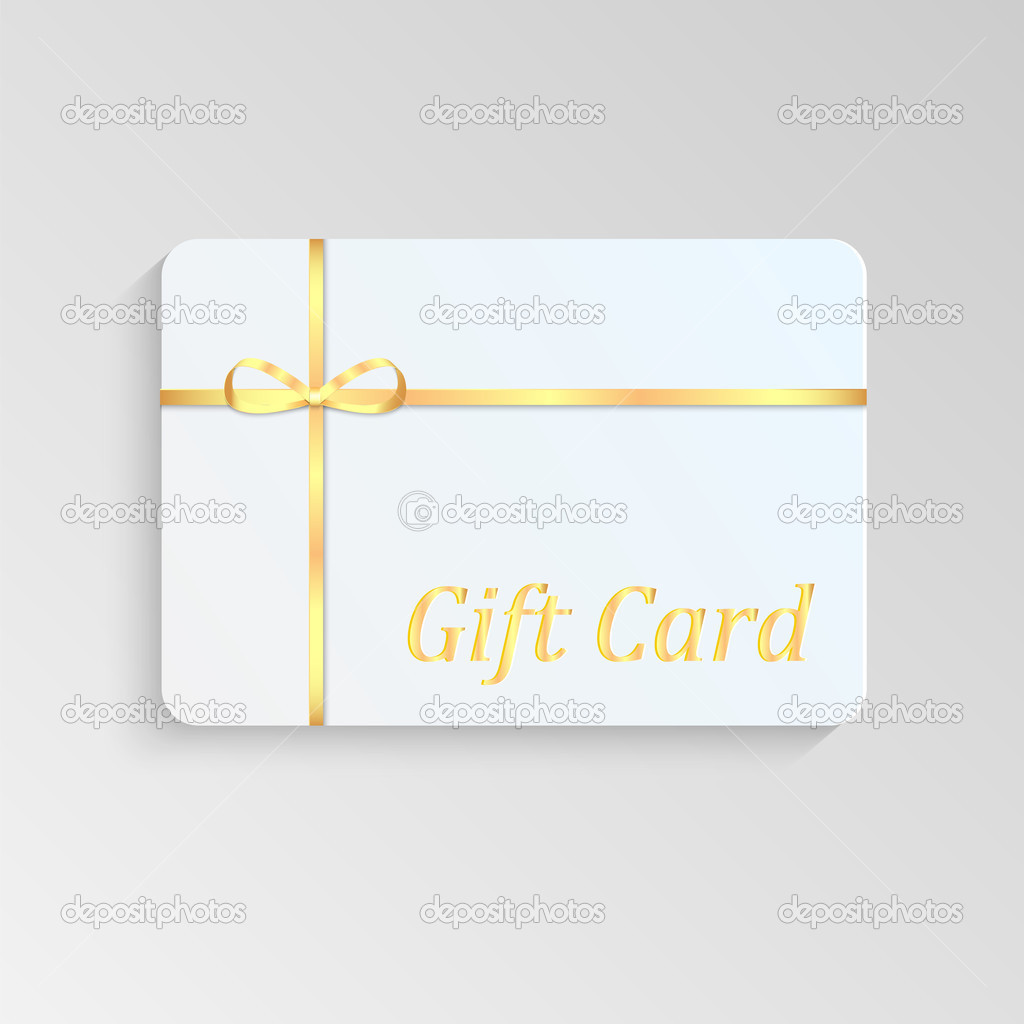 Gift card with a gold bow