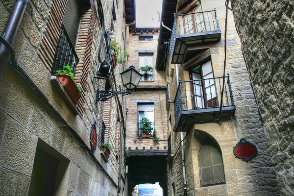 Old street in a Basque village