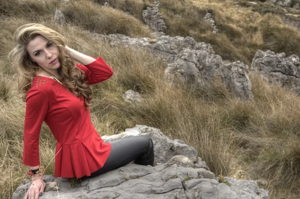 Red woman — Stock Photo, Image