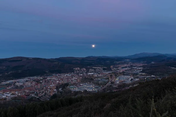 Vizcaya Vilayetinde Gece Dolunay Var — Stok fotoğraf