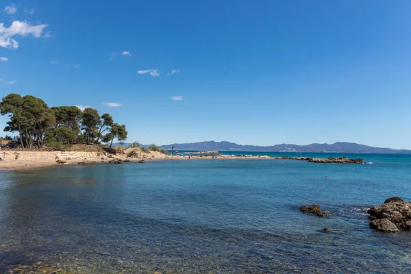 Turquoise Strand Aan Spaanse Costa Brava Een Zonnige Zomerdag — Stockfoto