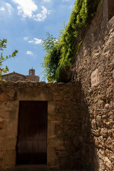 Antigua Calle Ciudad Amigos Costa Brava Día Verano — Foto de Stock