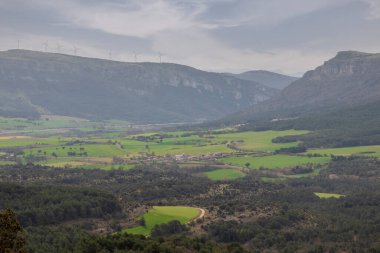 kuartango valley in northern spain from a mountain clipart