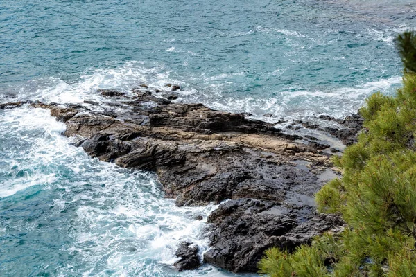 西班牙北部地中海中的岩石海岸 — 图库照片