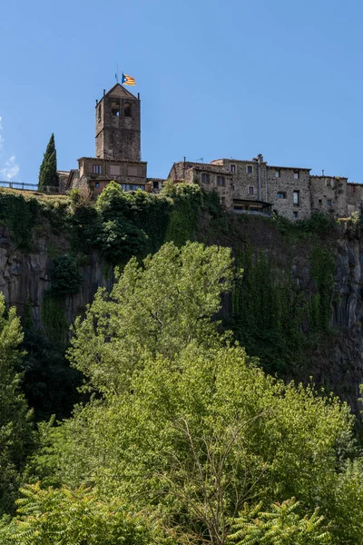 Panoramablick Auf Castellfollit Roca Gebiet Von Garrotxa Norden Spaniens — Stockfoto