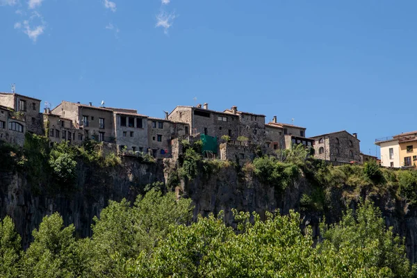 Panoramablick Auf Castellfollit Roca Gebiet Von Garrotxa Norden Spaniens — Stockfoto