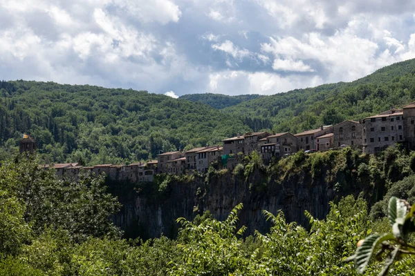 Panoramisch Uitzicht Castellfollit Roca Het Gebied Van Garrotxa Het Noorden — Stockfoto