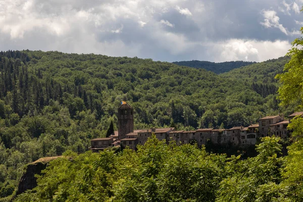 Panoramisch Uitzicht Castellfollit Roca Het Gebied Van Garrotxa Het Noorden — Stockfoto