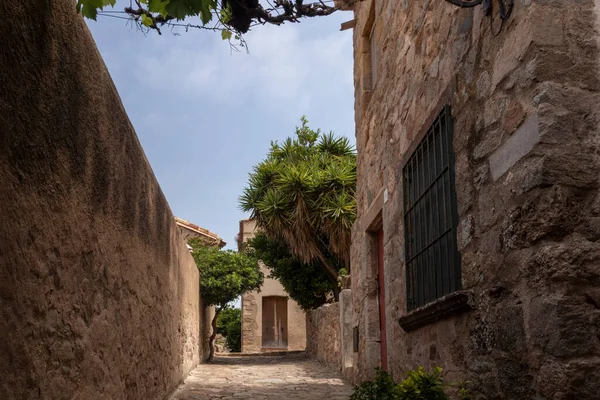 Medieval Streets Town Tossa Mar Costa Brava Summer Day — Stock Photo, Image