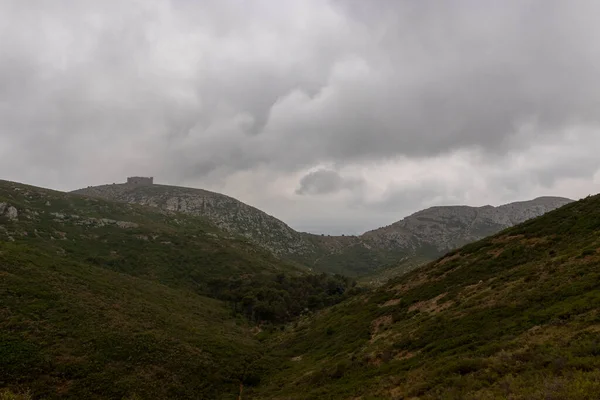 Panoramatický Pohled Hory Torroella Montgri Costa Brava — Stock fotografie