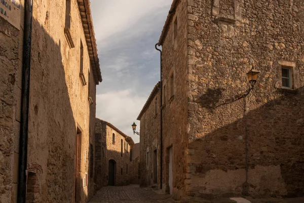 Old Cobbled Street Medieval Town Pals Costa Brava — Stock Photo, Image