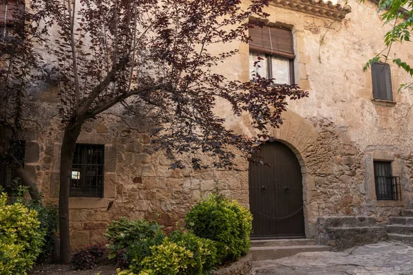 Casa Solariega Piedra Ciudad Medieval Amigos Costa Brava —  Fotos de Stock