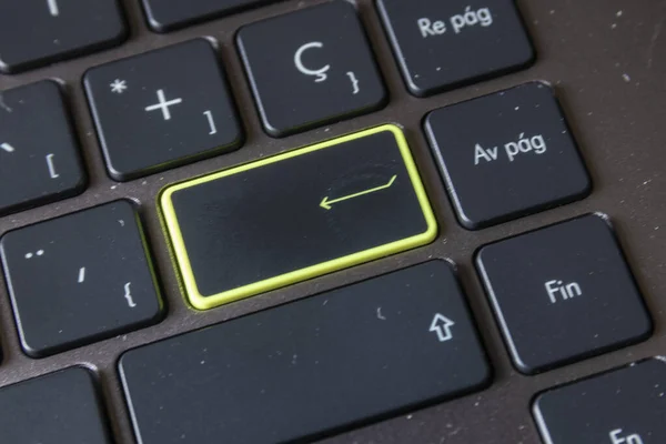 Black Computer Keys Enter — Stock Photo, Image