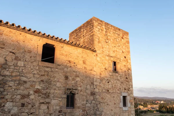 Torre Piedra Ciudad Medieval Amigos Costa Brava —  Fotos de Stock