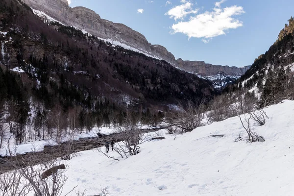 Río Salvaje Parque Nacional Ordesa Nevado Invierno — Foto de Stock